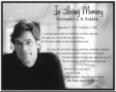 In Memory of Chris Franklin profile picture